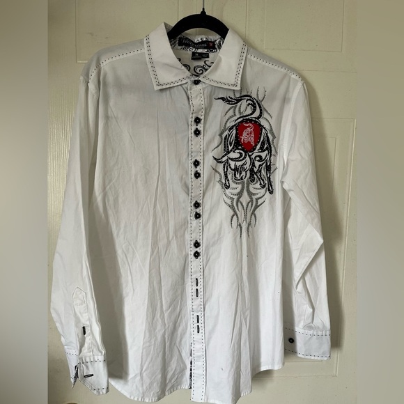 Victorious Los Angeles Western Bull Fighting Button-down Shirt - Picture 1 of 10